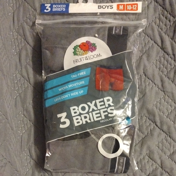 Fruit of the Loom Boys Gray, Black, And Turquoise Boxer Briefs Comfortable Fit​​ - Picture 1 of 2